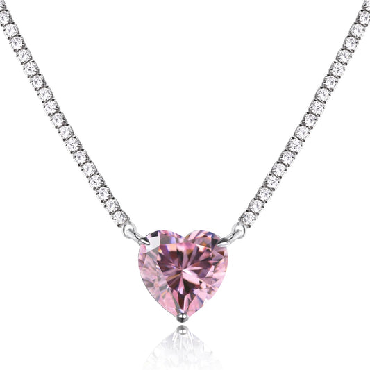 Pink Radiant Heart Necklace