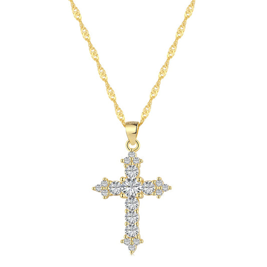 Gold Glow Cross Necklace